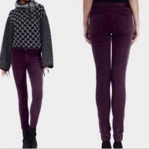 ANTHROPOLOGIE | AG ADRIANO GOLDSCHMEID Stevie Ankle Corduroy Pants Purple Sz 27